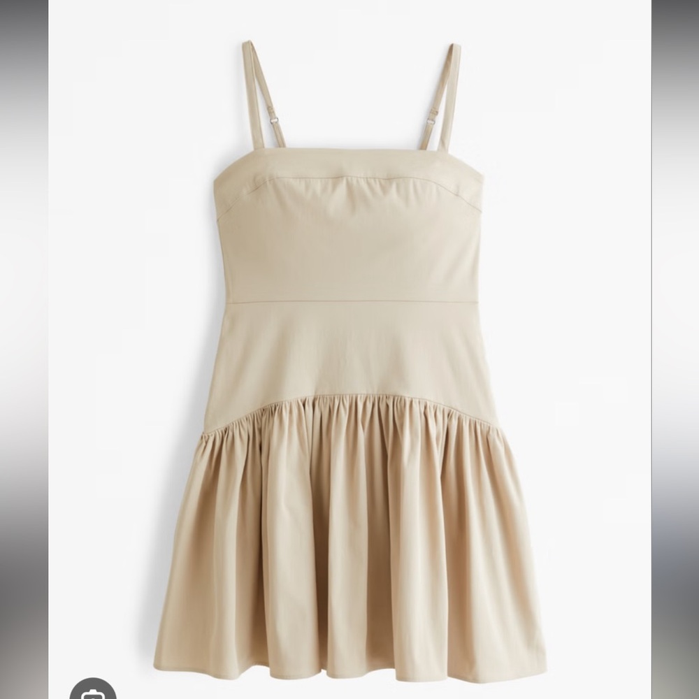 Elegant Beige Mini Dress